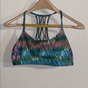 L MOSSIMO SPORTSBRA rainbow weave colors
